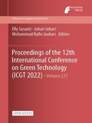 Proceedings of the 12th International Conference on Green Technology (ICGT 2022) - ebook